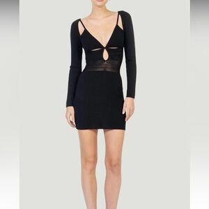 ronny kobo rivera cut out black mini dress size medium